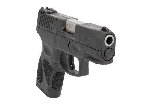 Taurus G2S 9mm Subcompact pistol features a black slide and black polymer frame